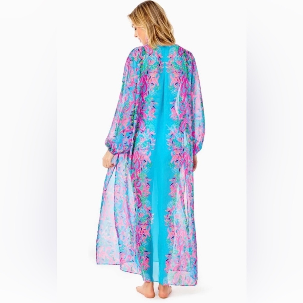LILLY PULITZER FREY LONG SLEEVE MAXI SWIM COVER UP - Picture 7 of 7